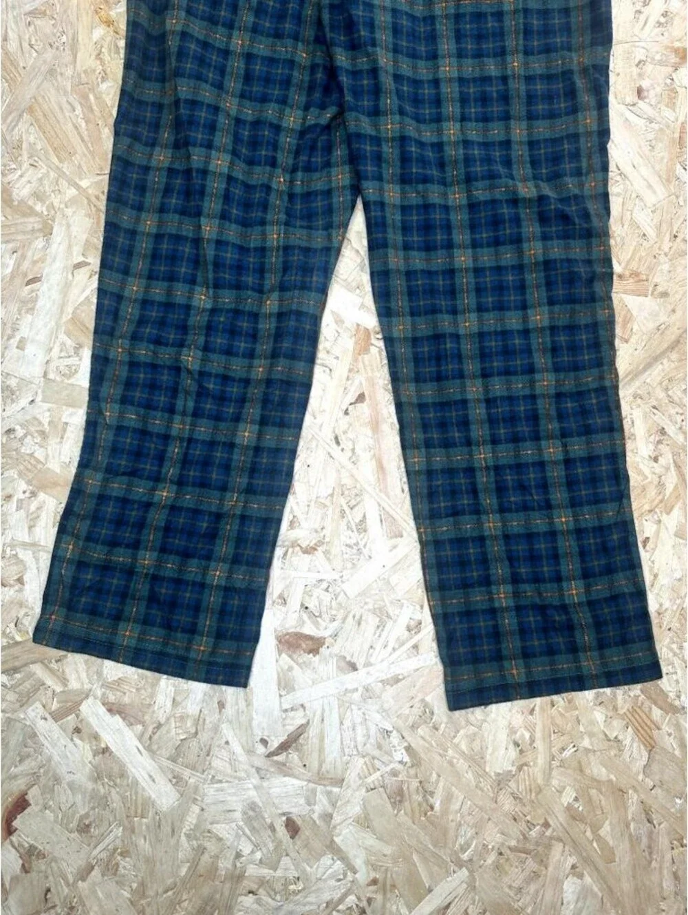 Eddie Bauer Flannel Pajama Pants Mens Large Green Blue Plaid Sleep Lounge Pants